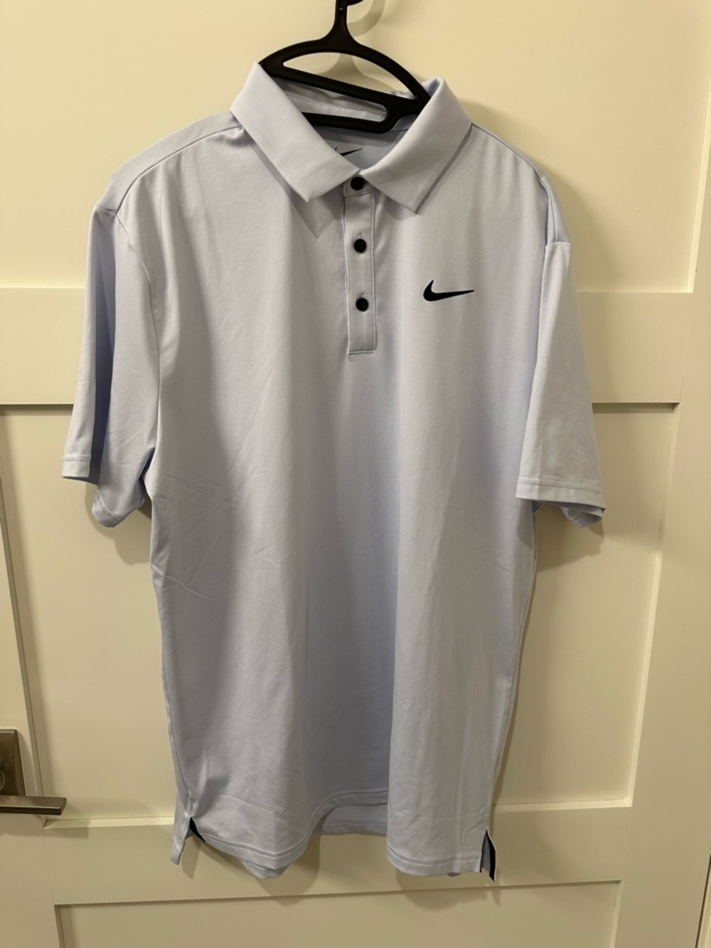 Nike Men's Pale Blue Short-Sleeve Polo with Swoosh